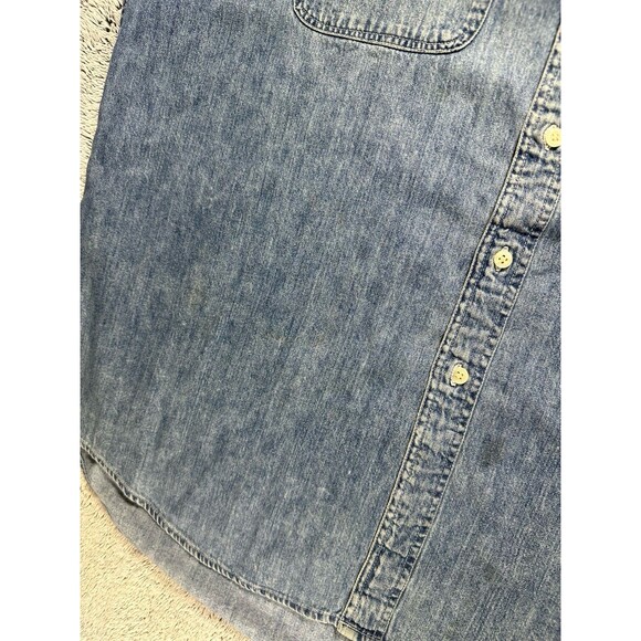 VTG Gap Denim Shirt Mens XL Button Down Distressed Jean Work Y2K 90s‎ - Picture 10 of 12